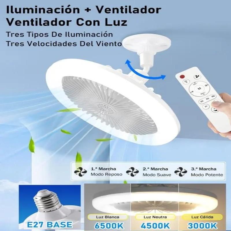 30w LED Ceiling Fan with Remote Control, Adjustable Lights, 360° Direction, 5 Blades, 3 Color Temperatures, 3 Speeds, Timer, No Battery Needed, Bedroom, Living Room