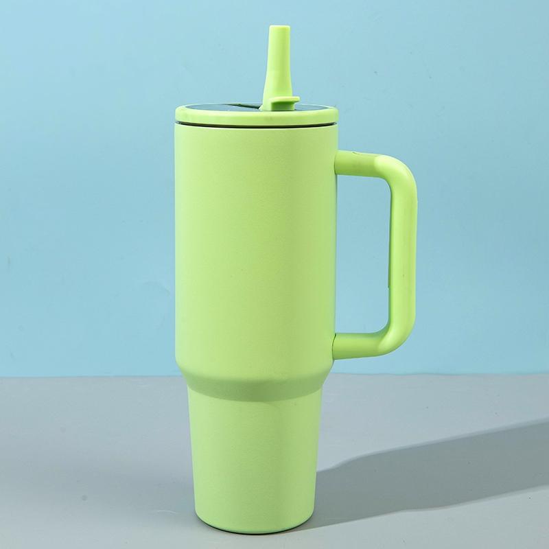 1pc 40oz Stainless Steel Insulated Tumbler with Handle, Leakproof Insulated Tumbler, Vacuum Mug with Lid and Straw, Double Wall Thermal Cup Keep Hot 12H/Cold 24H, Travel Coffee Tumbler for Car, Office, Gym, Great Gift for Women, Men, Friends