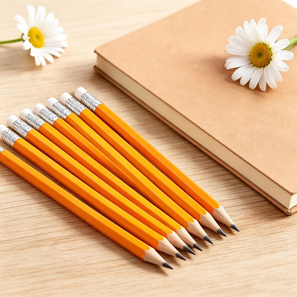 20/50 Yellow HB Pencils with Eraser, Smooth Writing Colored Graphite Pencils, Art Drawing Pencils, Suitable for School, Office, Wedding, School Supplies, School Supplies, Ideal Holiday Gift