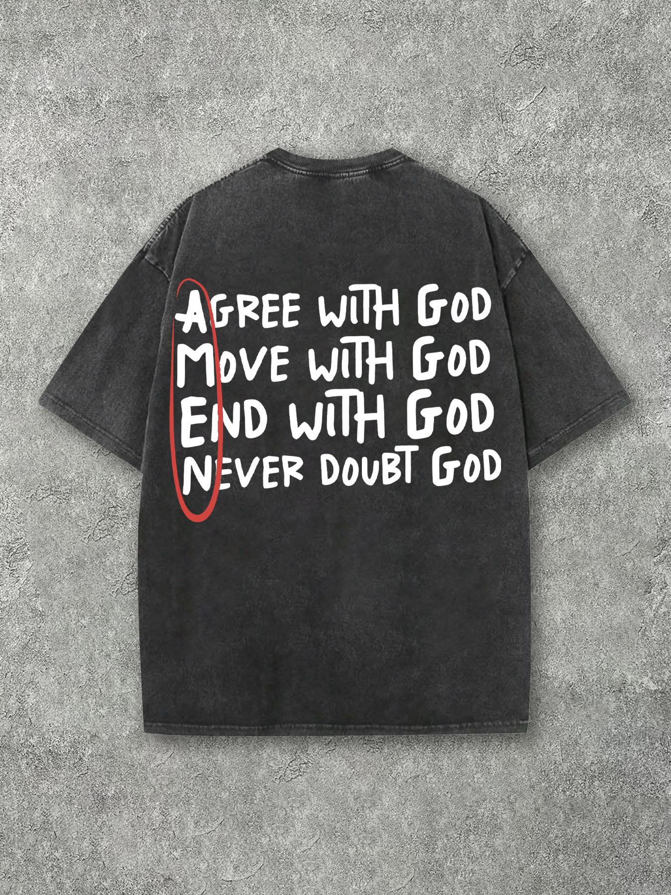 Unisex Men's Letter Print Short Sleeve Graphic Tee, Vintage Trendy Casual Double-sided Printed T-shirt for Daily Wear, Menswear for All Seasons, Top