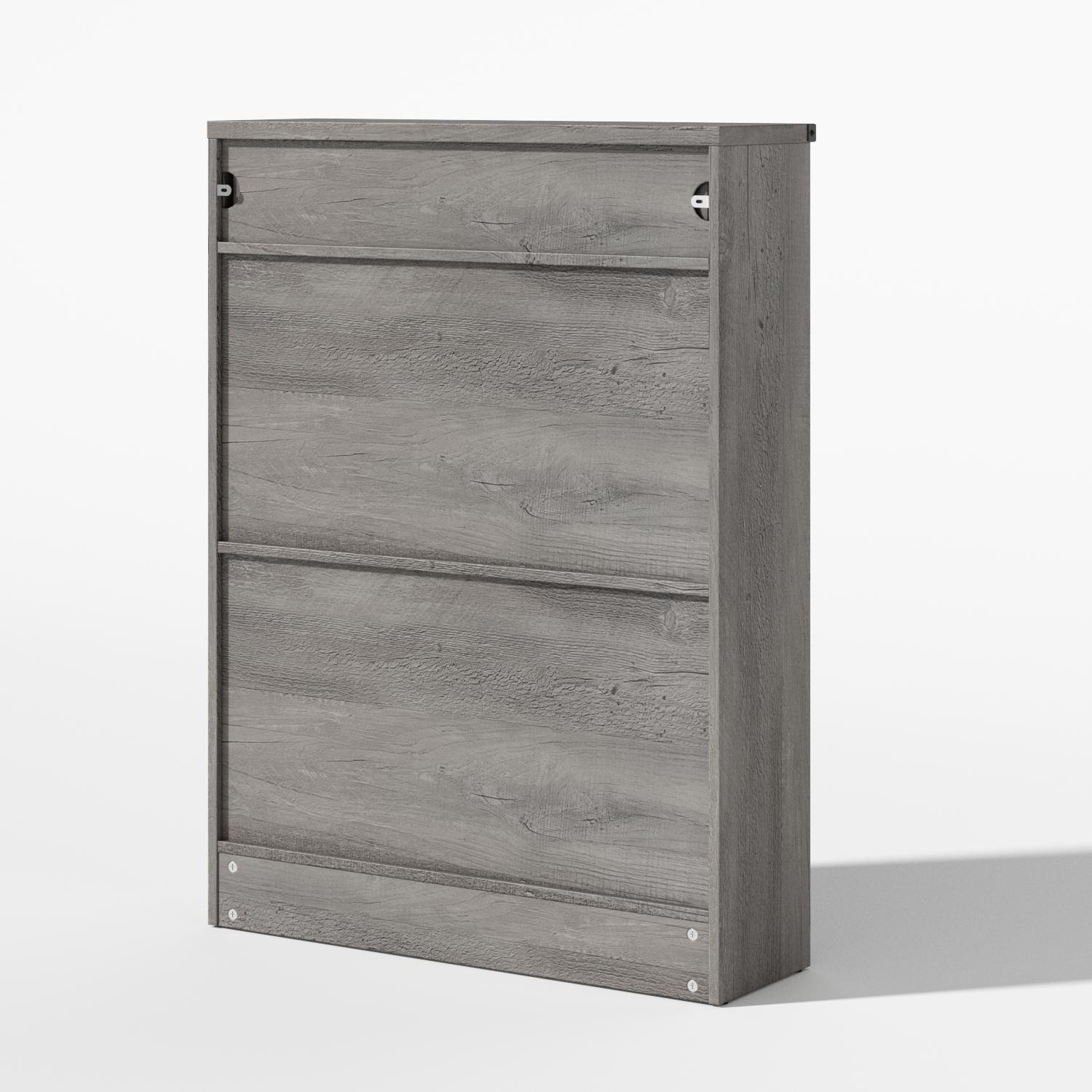 Farmhouse Shoe Storage Cabinet with 2 Hidden Flip Drawers & 2 Drawers – Narrow Freestanding Shoe Rack Organizer with Adjustable Shelves for Entryway