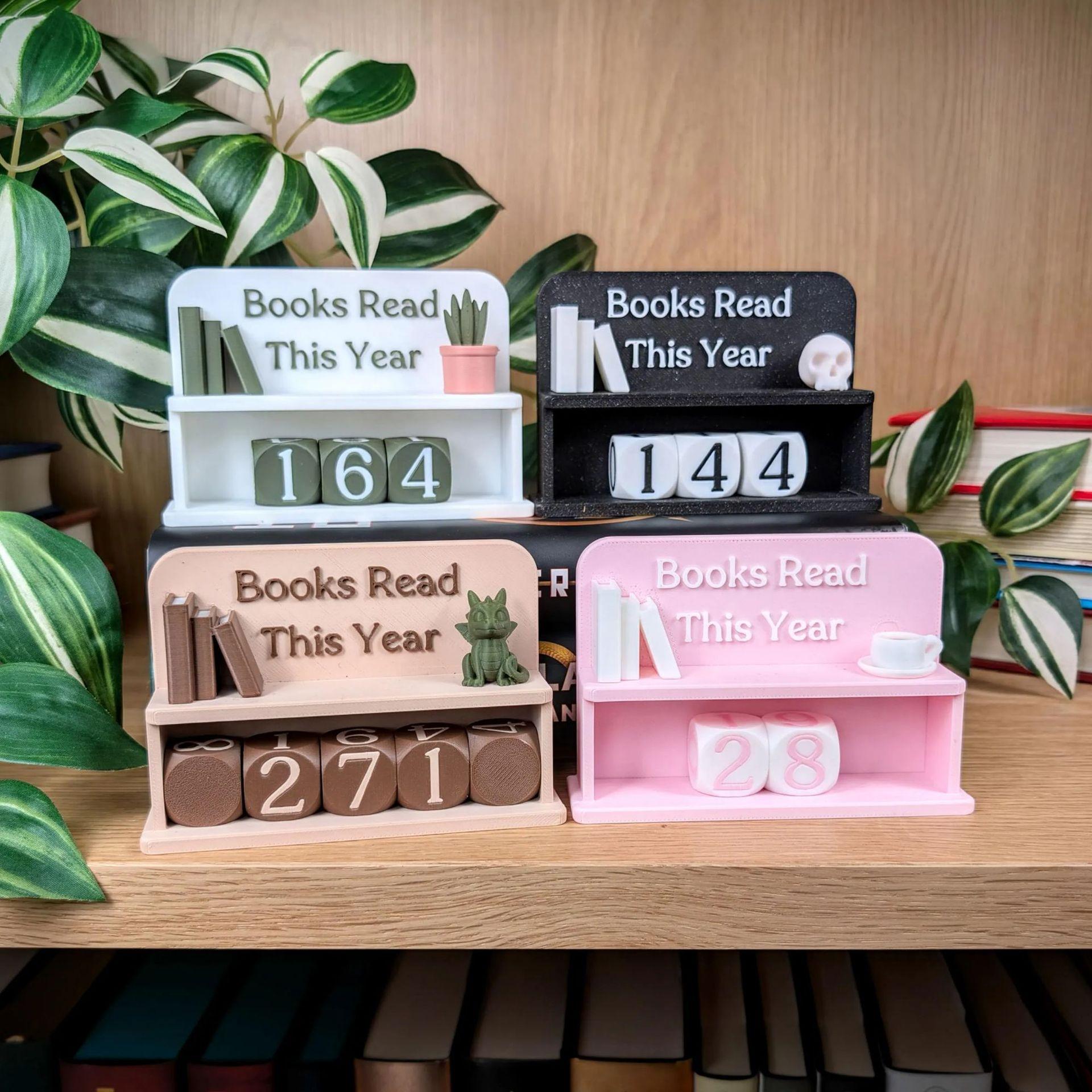 3D Books Read This Year Tracker & Counter, Back-to-School Reading Display, Personalized Bookshelf Decor for Book Lovers & Clubs, Perfect Holiday Gifts & Stocking Stuffers for Students, Teachers & Bookworms