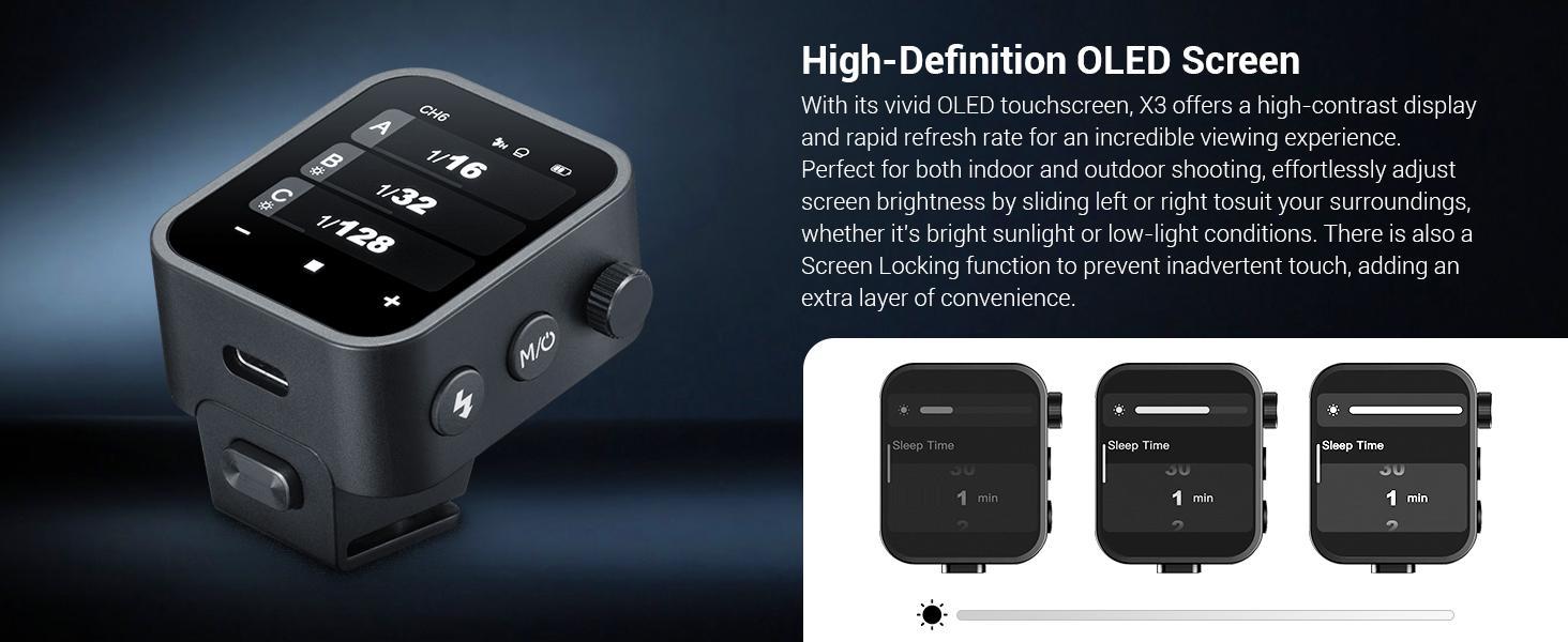 Godox X3 Godox TriggerGodox X3 TTL Wireless Flash Trigger, OLED Touchscreen Flash Transmitter,Built-in Lithium Battery, Flash Trigger