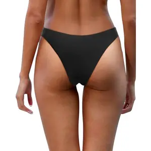 Aqua Eve Women Cheeky Bikini Bottom Brazilian High Cut Swim Bottom Low Rise Bathing Suit Bottom