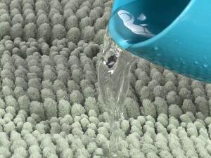 H.VERSAILTEX Black Bathroom Rug Set, Extra Thick Striped Bath Mats for Bathroom Floor 2 Piece, Bath Mat Set Anti-Slip Soft Plush Chenille Shower Rugs for Bathroom Waterproof