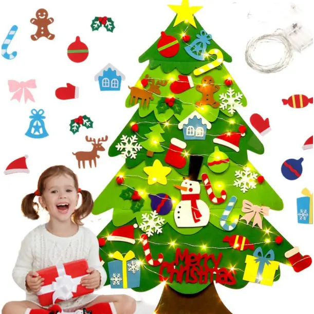 Felt Cloth Christmas Tree Ornaments, Festive Specialty Tree Decor for Home Holiday Party Supplies