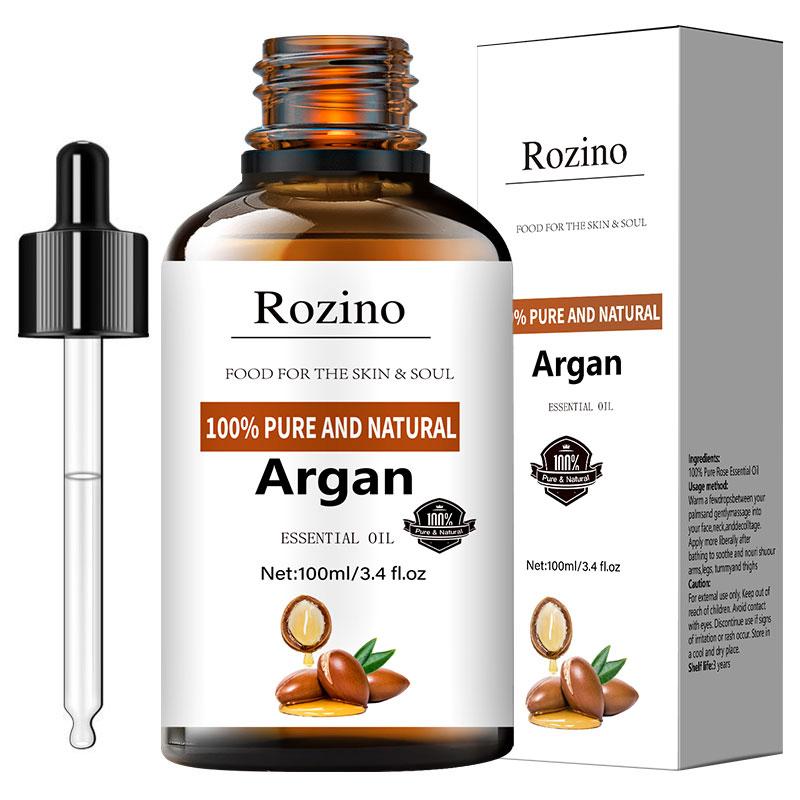 Rozino 100% Pure Natural Argan Essential Oil - Nourish Skin & Soul Herbal Hair Serum with SPF 15 curly  hair  oil  treatment