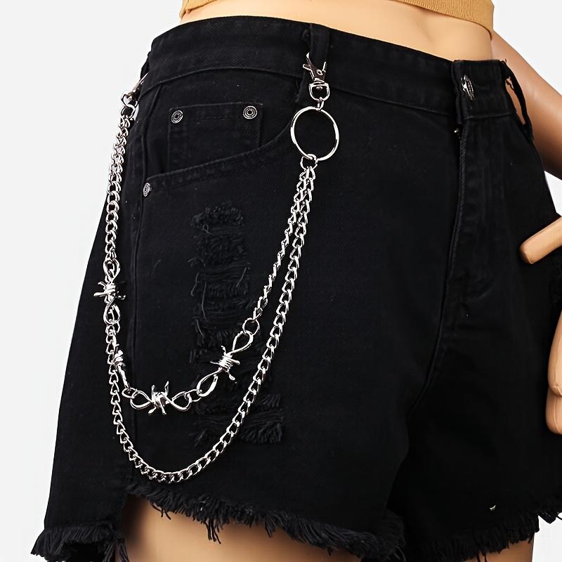 1pc Punk Double-Layer Pant Chain - Edgy Metal Trouser Accessory for Jeans & Shorts. Unisex Streetwear Hip-Hop Jewelry for Club, Party, Concert & Daily Outfits. Great Gift for Gen Z, Festival Goers & Fashion Lovers.