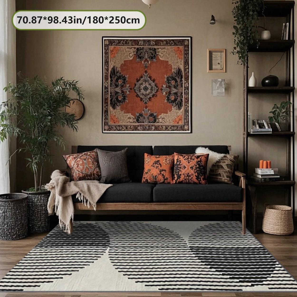 Velvet soft and comfortable patterned printed carpet, suitable for multiple scenarios, available in various sizes, soft and non-shedding, Boho area rug, Modern abstract rug, Geometric pattern rug, Home decorative rug, Boho rugs