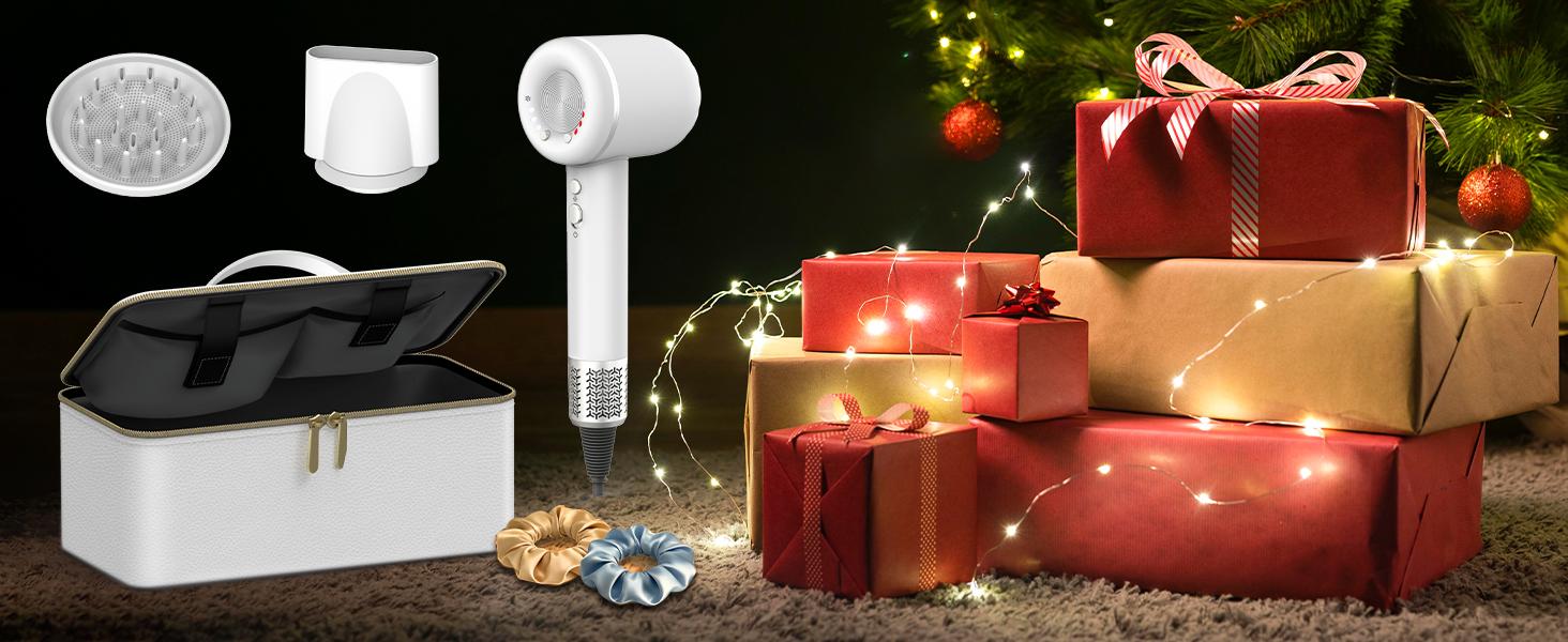Hair Dryer with Carry Case, 3 Min Fast Drying-160000 RPM Professional High-Speed Ionic Blow Dryer 200 Millions Negative Ionic, Low Noise Hairdryer with Magnetic Diffuser Nozzle for Home&Travel