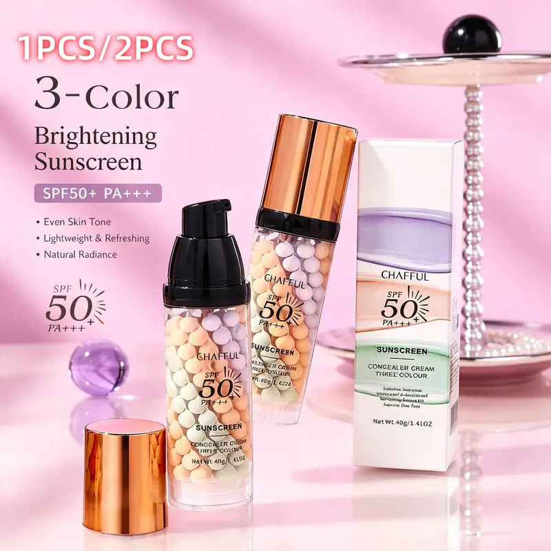 【Black Friday】3-in-1 Color Correcting Facial Sunscreen, Broad-Spectrum SPF 50 PA+++, Oil-Control Matte Moisturizing Formula, Hydrating & Tone-Evening for Radiant Skin