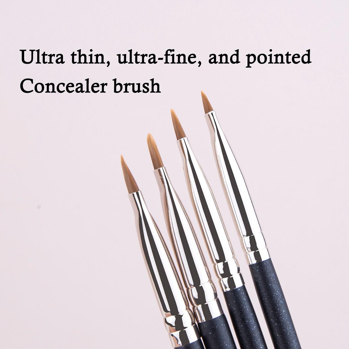 4 Pcs Concealer Makeup Brush Set, Small Concealer Lip Brush, Gel Eyeliner Brush, Detail Concealer Makeup Tool, Essential Beauty Accessories
