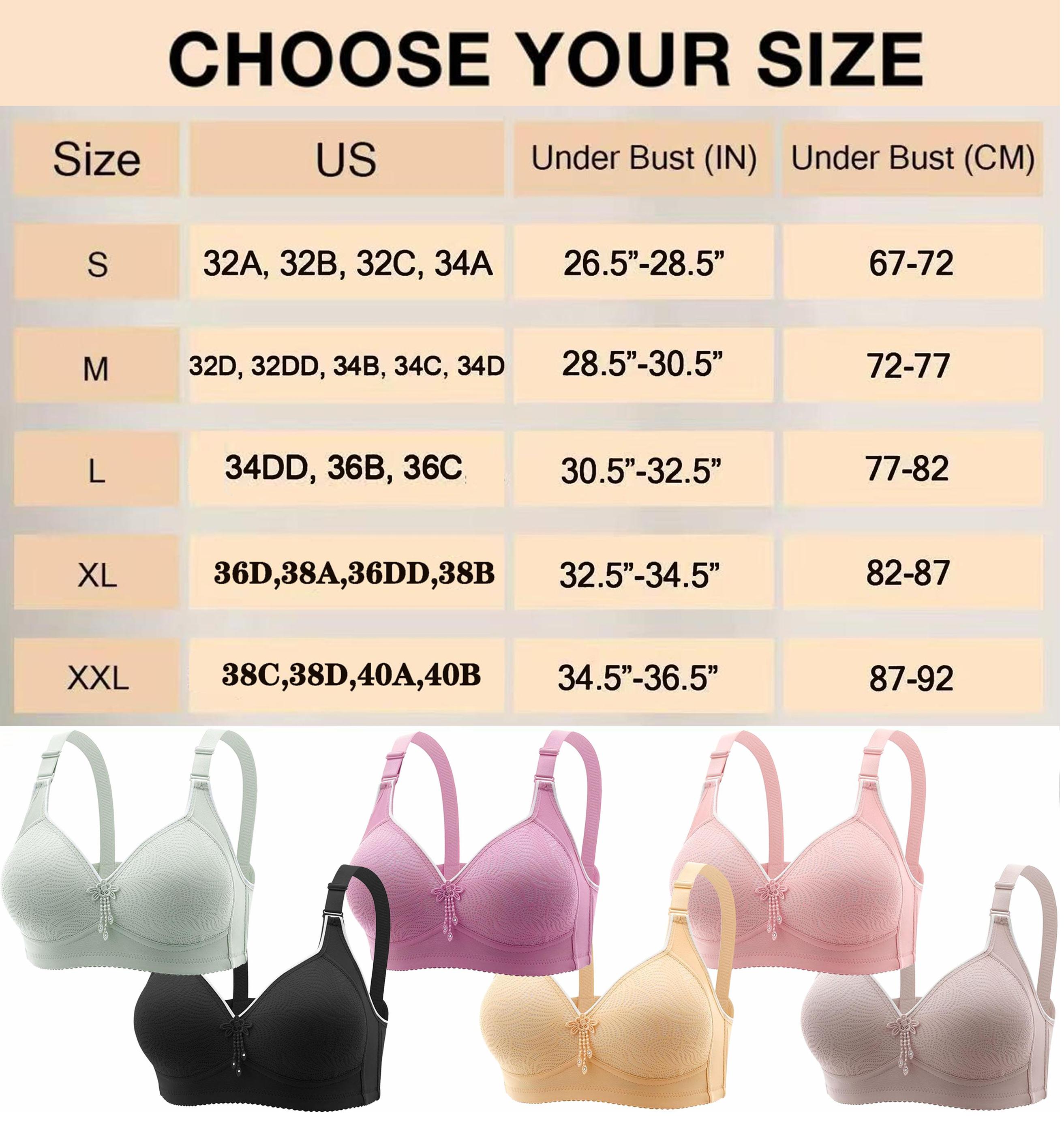 Women's Wireless Push-Up Bra 6-Pack Adjustable Hook & Eye Closure Soft Breathable Medium Support Daily Versatile Lingerie