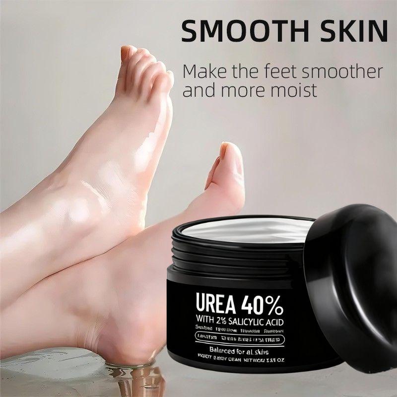 1pc 40% Urea Foot Cream for Cracked Heel - with Tea Tree Oil, Hyaluronic Acid & Shea Butter - Intense Moisturizer, Dead Skin Remover, Non-Greasy, Hypoallergenic Formula for All Skin Types