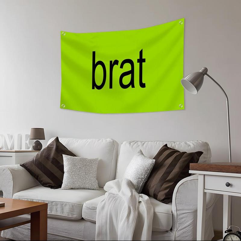 PIKPAKA Brat Album Charli XCXS Flags Instant Party Atmosphere Microfiber Festival Banner | Indoor Outdoor Hanging Decor | Perfect For Bedroom Living Room Bar Garden Party Party Decorations Banners