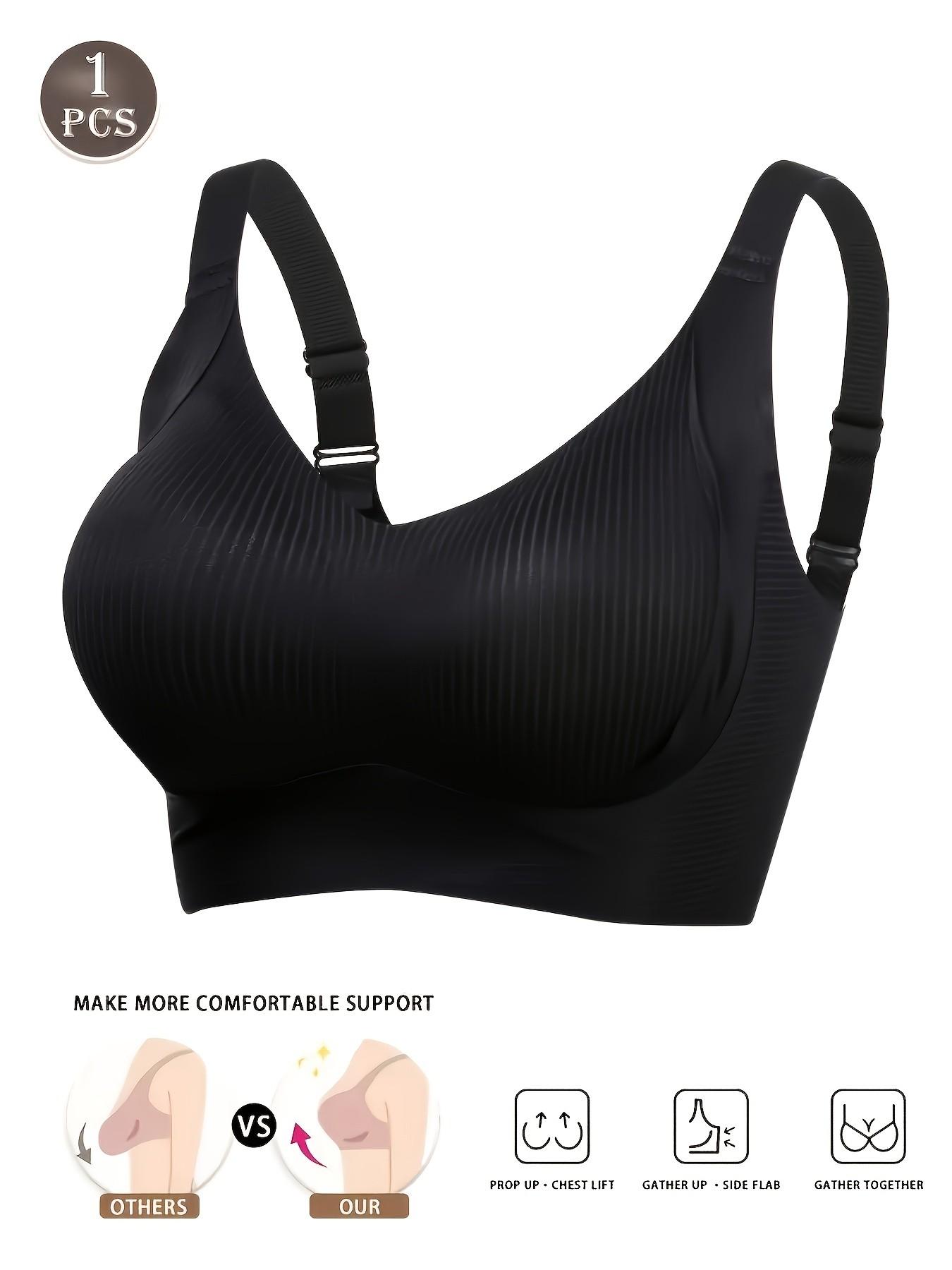 Women's Breathable Full-Coverage Adjustable Bra, No Steel Cup, Large Size, Suitable for Sports, Yoga, Running, 3 Pack, Wireless Sports Bras