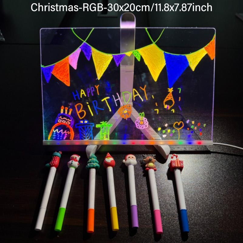 LED Light Up Acrylic Message Board Home Decor, Erasable Drawing Board Desktop Light With 7 Pen, Drawing Board, Bar Advertising Boards, LED Board LED Light Up Acrylic Message Board Home Decor, Erasable Drawing Board Desktop Light With 7 Pen, Drawing Board, Bar Advertising Boards, LED Board