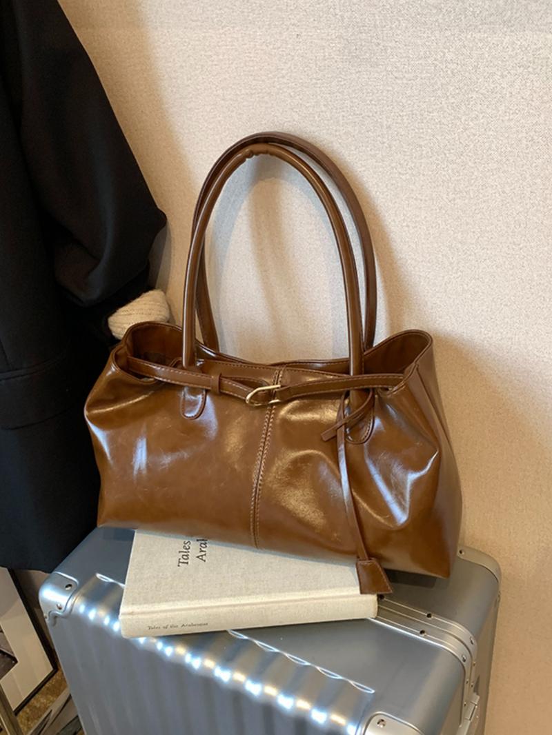 Elegant Vintage Bag, Large Capacity Shoulder Bag, Commuter Handbag, Daily Commuter Purse, Simple Versatile Daily Use for Women, All Seasons
