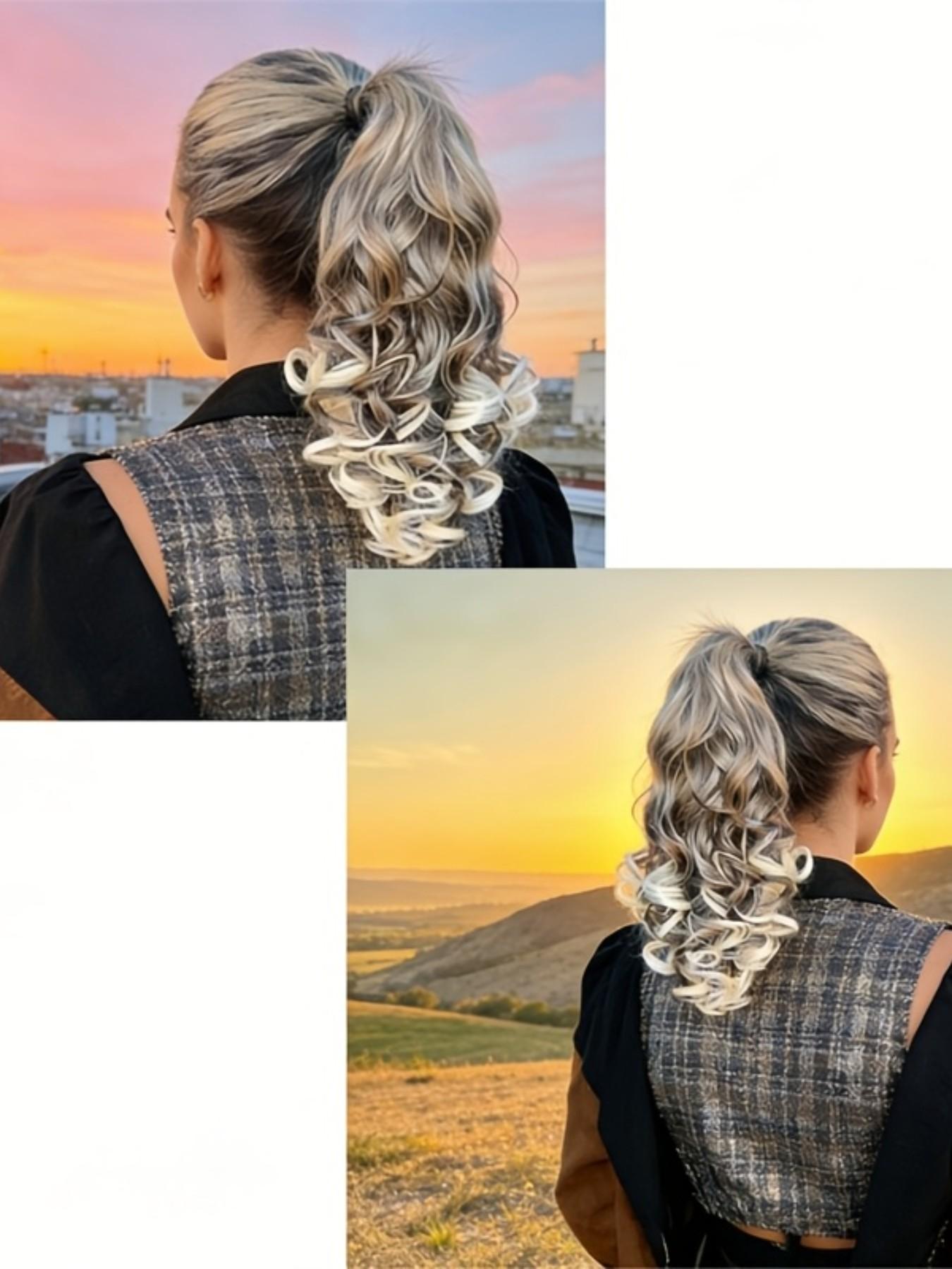 Multi-Color Claw Clip Ponytail Hair Accessory, 14 Inch Wavy Synthetic Fiber, Heat Resistant, Daily Use, Fashionable Hairstyle Solution