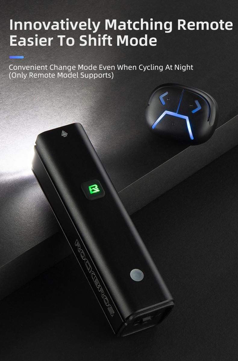 ROCKBROS 1500 Lumens Bike Light for Night Riding, 5000mAh USB-C Rechargeable Bike Headlight, Aluminium Alloy IPX6 Waterproof Bike Front Light, 5 Modes & Auto Mode Anti-Dazzling LED Bike Light