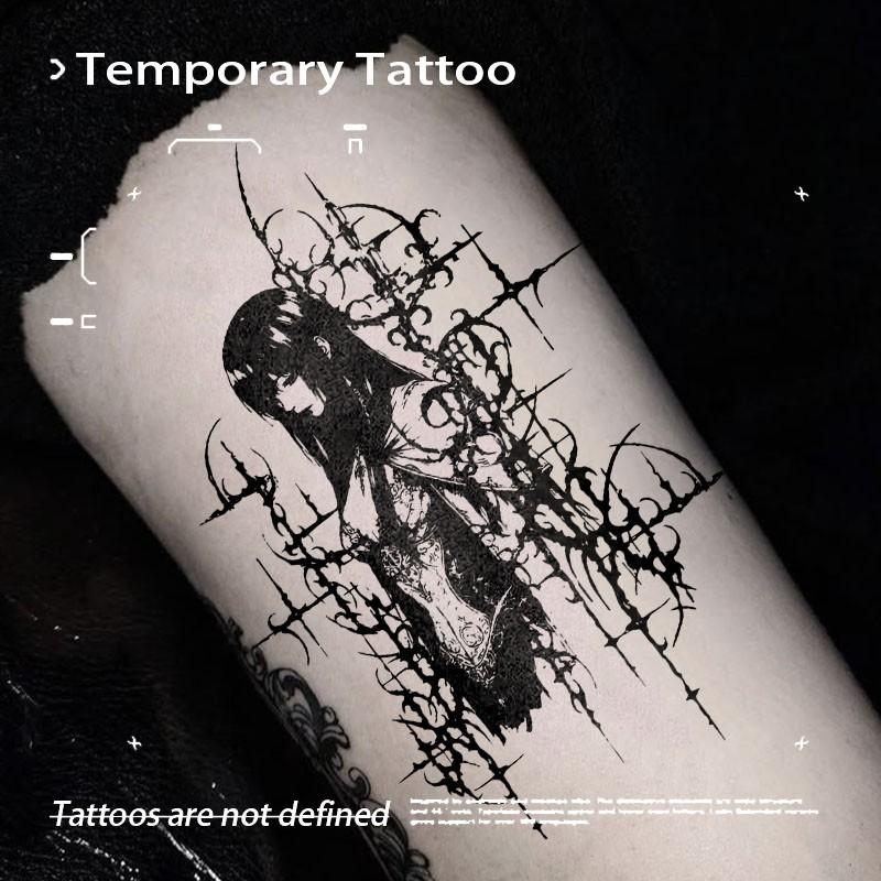 1pcs Dark Thorn Herb Juice Tattoo Sticker for Arms, Sexy Waterproof Temporary Tattoo for Stylish Men and Women