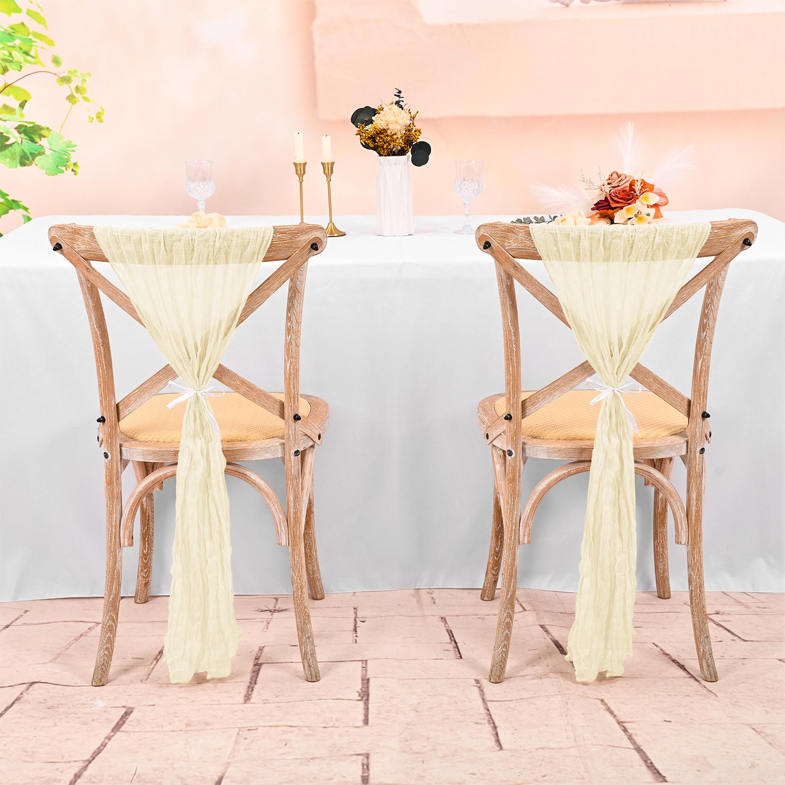 50/60PC 16x70inch Chair Sashes Cheesecloth Sashes Rustic Chair Decorative Bows Designed ChairCover for Wedding Banquet Party Aisle Home Kitchen Decoration 50/60PC 16x70inch Chair Sashes Cheesecloth Sashes Rustic Chair Decorative Bows Designed ChairCover for Wedding Banquet Party Aisle Home Kitchen Decoration