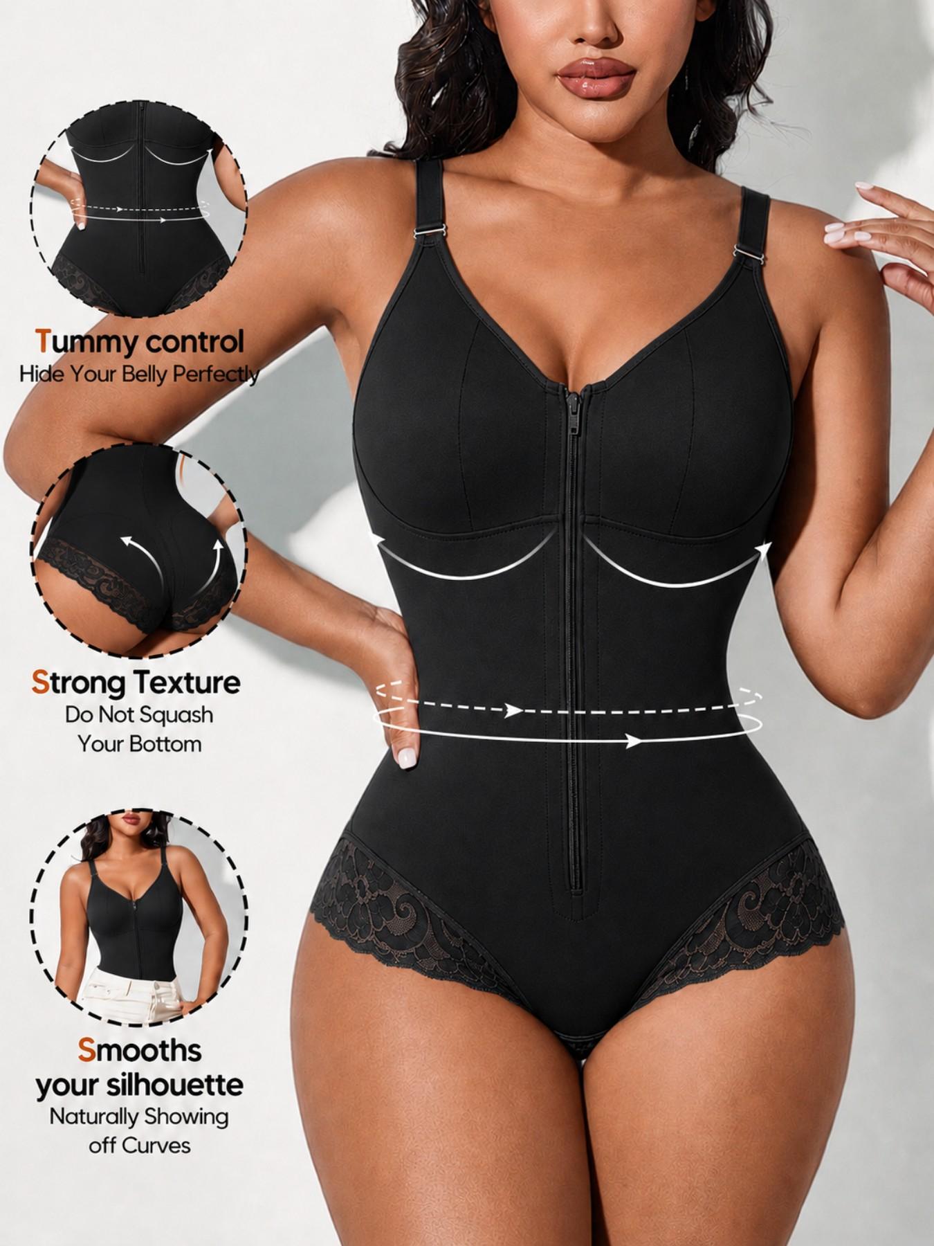 Women's Tight-Fitting Shapewear Bodysuit, Anti-Slip Shapewear, Fajas, Underwear, Compression Body Shapewear, Butt Lifting And Tummy Control Bodysuit, Colombian Shapewear, Adjustable Shoulder Straps And Crotch Zipper Full Body Shaper, Daily,Sport