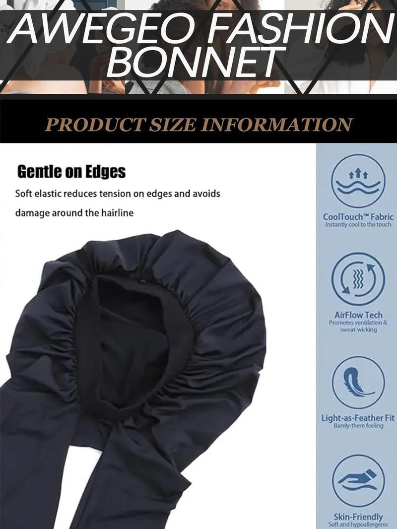 Women's Adjustable Long Sleep Bonnet Hat, Suitable for All Hair Types, Sleep, Sports, Skincare, Universal Size, Multi-Functional Hair Care Cap