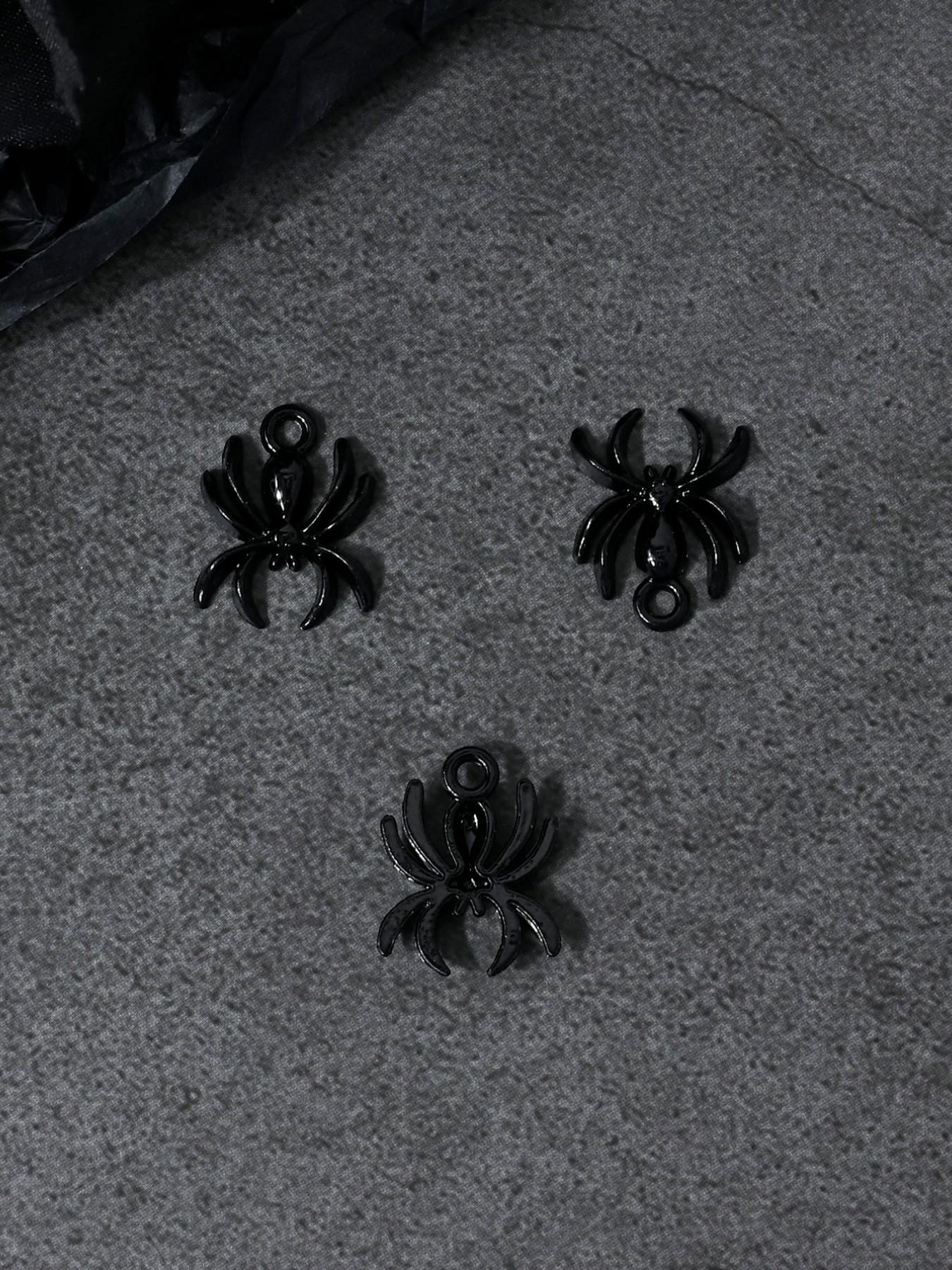 10 Gothic Punk Skull Spider Cross Butterfly Charms, DIY Jewelry Making, Earrings Necklaces Bracelets Keychains, Halloween Accessories