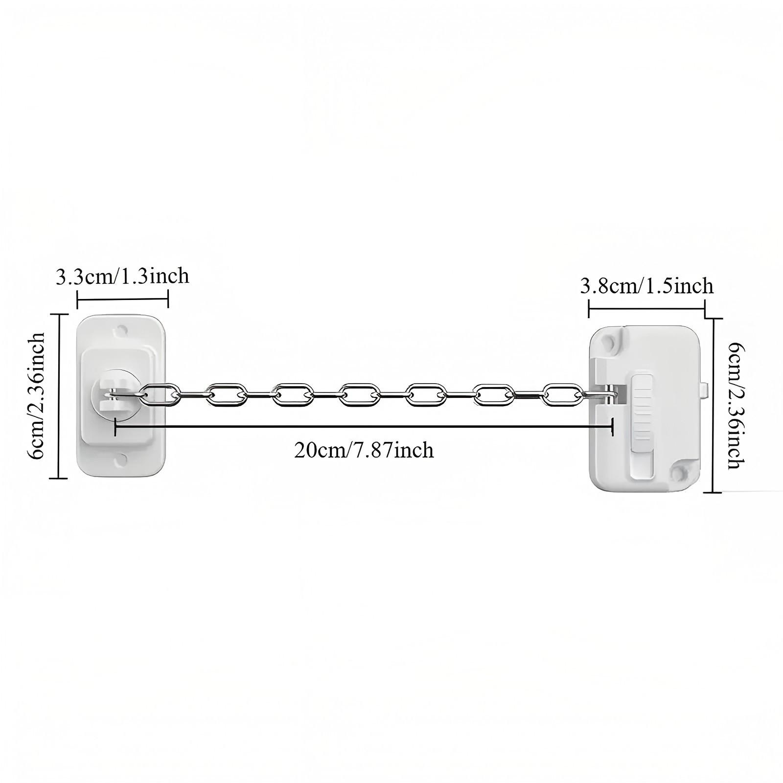 Adjustable Safety Vent Window Lock, Self-Adhesive Window Restrainer, Home Office Hotel Apartment Hardware, Includes Screws