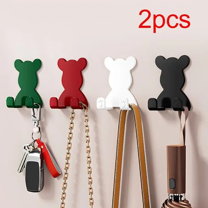 Hooks for Student Dormitories, No-Drill Strong Adhesive Hooks for Behind Doors, Bathroom Clothes Hooks, Self-Adhesive, Utility Hooks