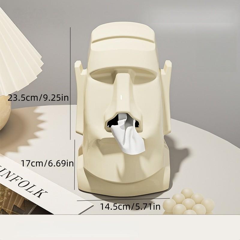 Creative Plaster Napkin Holder, Multi-Functional Living Room Entryway Easter Statue Bedroom Desktop Headset Stand, Unisex Solid Design