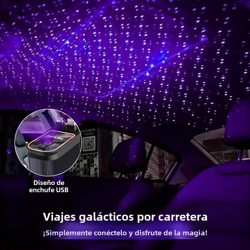 Fast car charger with Starlight 4-in-1 Retractable Car Charger With built-in double cable Voltage Display 31.5 Inch Range Built-in Starlight Projector