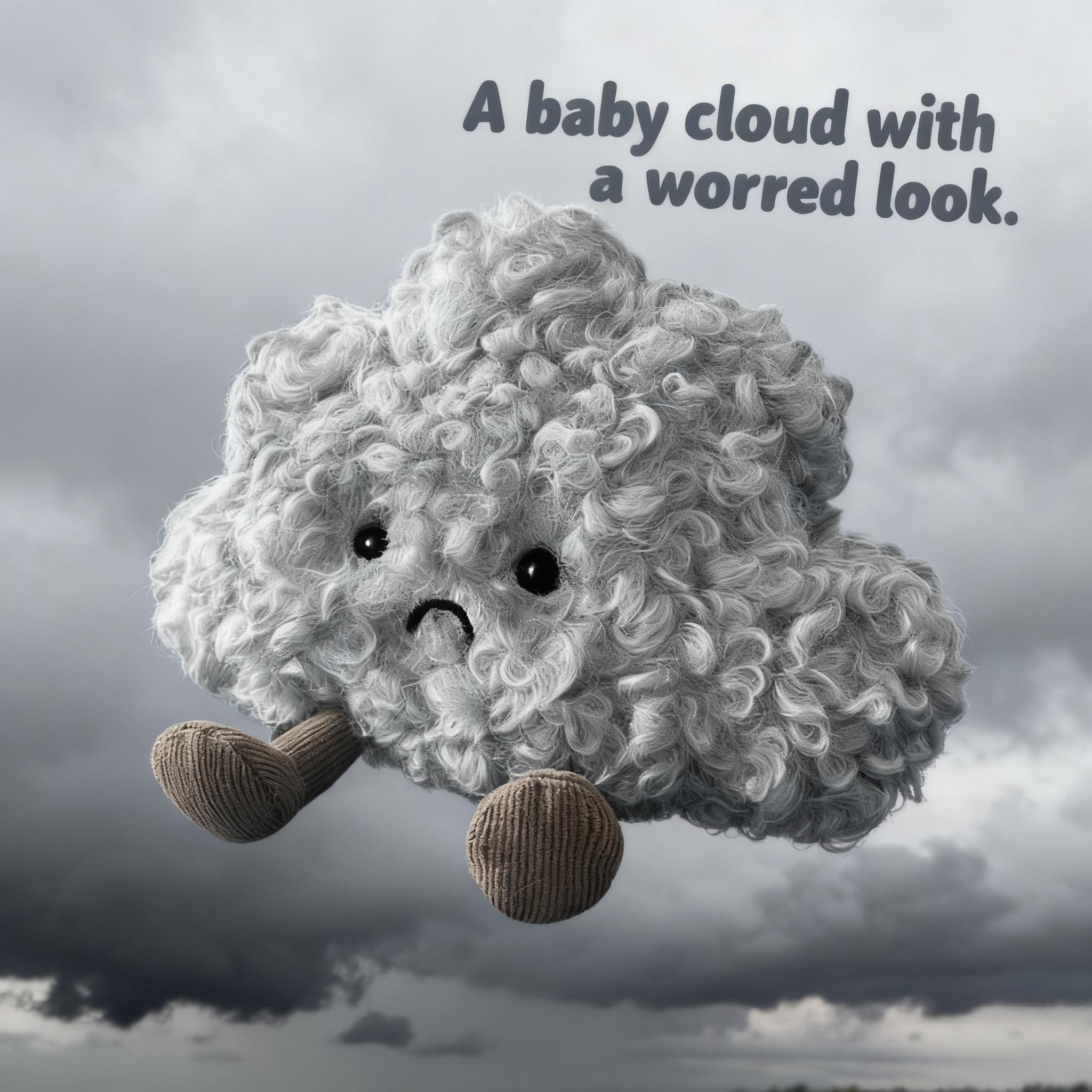 Cute Storm Little Dark Cloud Plush Toy, 16cm/6.3in Soft Curly Doll, Ideal Baby Comforter & Creative Birthday Gift, Soft Cuddly Gift, No Battery Required