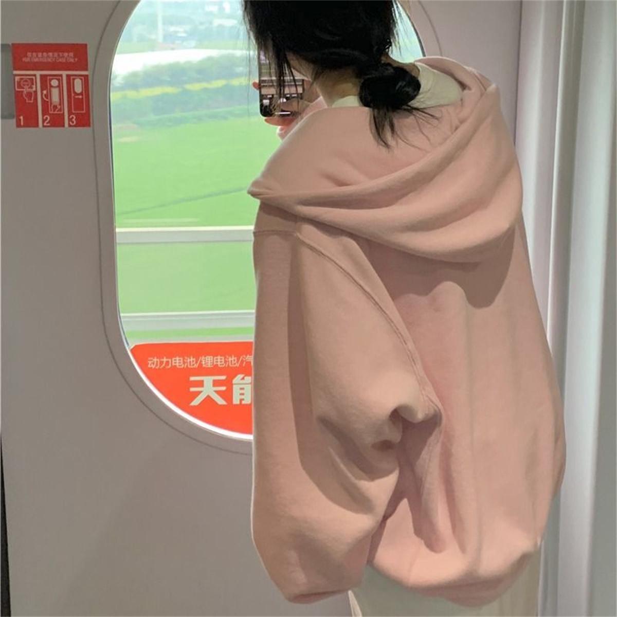 2025 New Arrival Women's Sweatshirts Y2K Style Hooded Long Sleeve Pullover Girls Urban Casual Fashion Loose Hoodies Streetwear