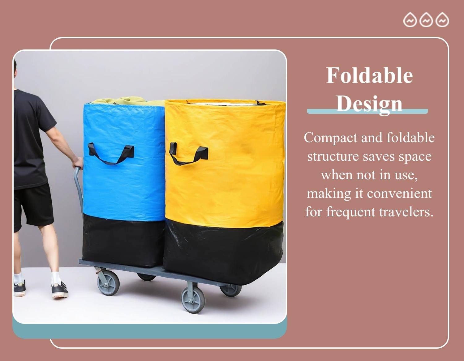 Moving Bag with Durable Handle and Secure Drawstring Closure, Large Capacity Foldable Storage Bag for Moving, Travel, Dormitory, Travel Duffle Bag, Portable Carrying Bag, Travel Folding Bag