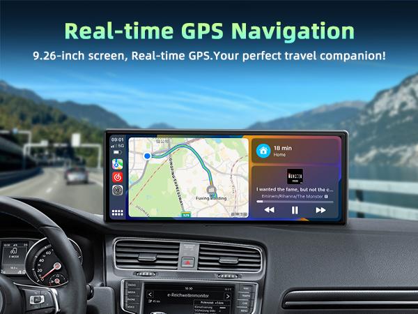 【SpringGlowUp】LAMTTO 9.26-Inch Wireless CarPlay Screen — Compatible with Apple CarPlay and Android Auto, Supports GPS Navigation, AirPlay, and Touchscreen Dashboard for In-Car Navigation and Entertainment