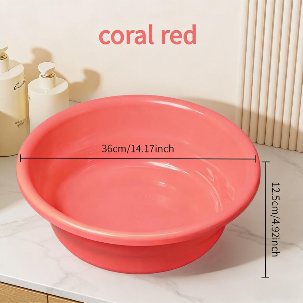 1PC  Durable Stackable Plastic Wash Basin, Portable Foot Bath Bucket, Student Dormitory Outdoor Home Laundry Storage Bowl, Multi-Functional