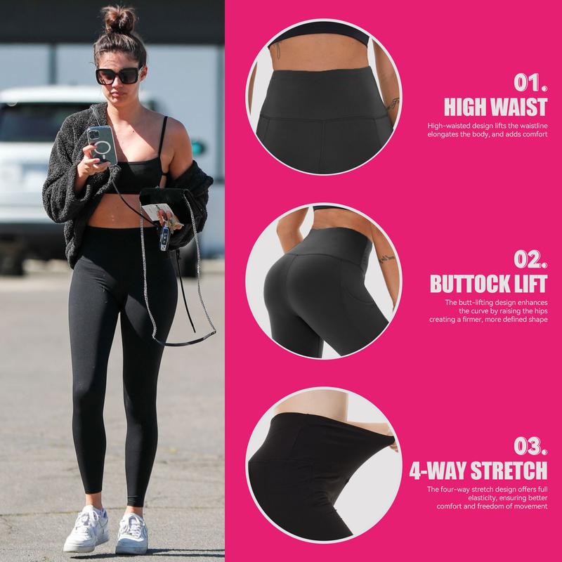 SHOWITTY Women's High Waisted Tummy Control 1 Pack Leggings with Pockets – Non See-through  Yoga Pants for Workout