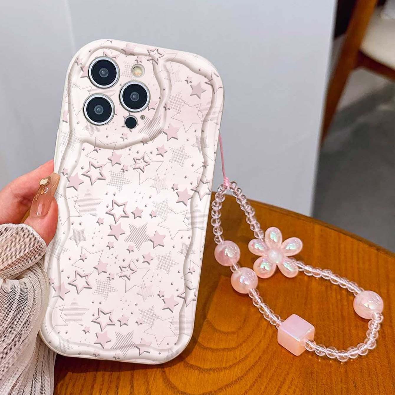 Sparkly Dollar Chain Pattern Tpu Wave Edge Anti-Drop Phone Case for Apple iPhone 17 Pro Max/16/16 Pro Max/11/13/14/15, Girl's Gift