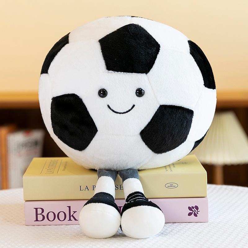 11.76inch Football Plush Toys Soft Stuffed Sports Plush Balls Cute Fun American Soccer Doll Toys with feet Creative Football Spherical Decor Throw Pillow for Christmas Kids Gift (Football)