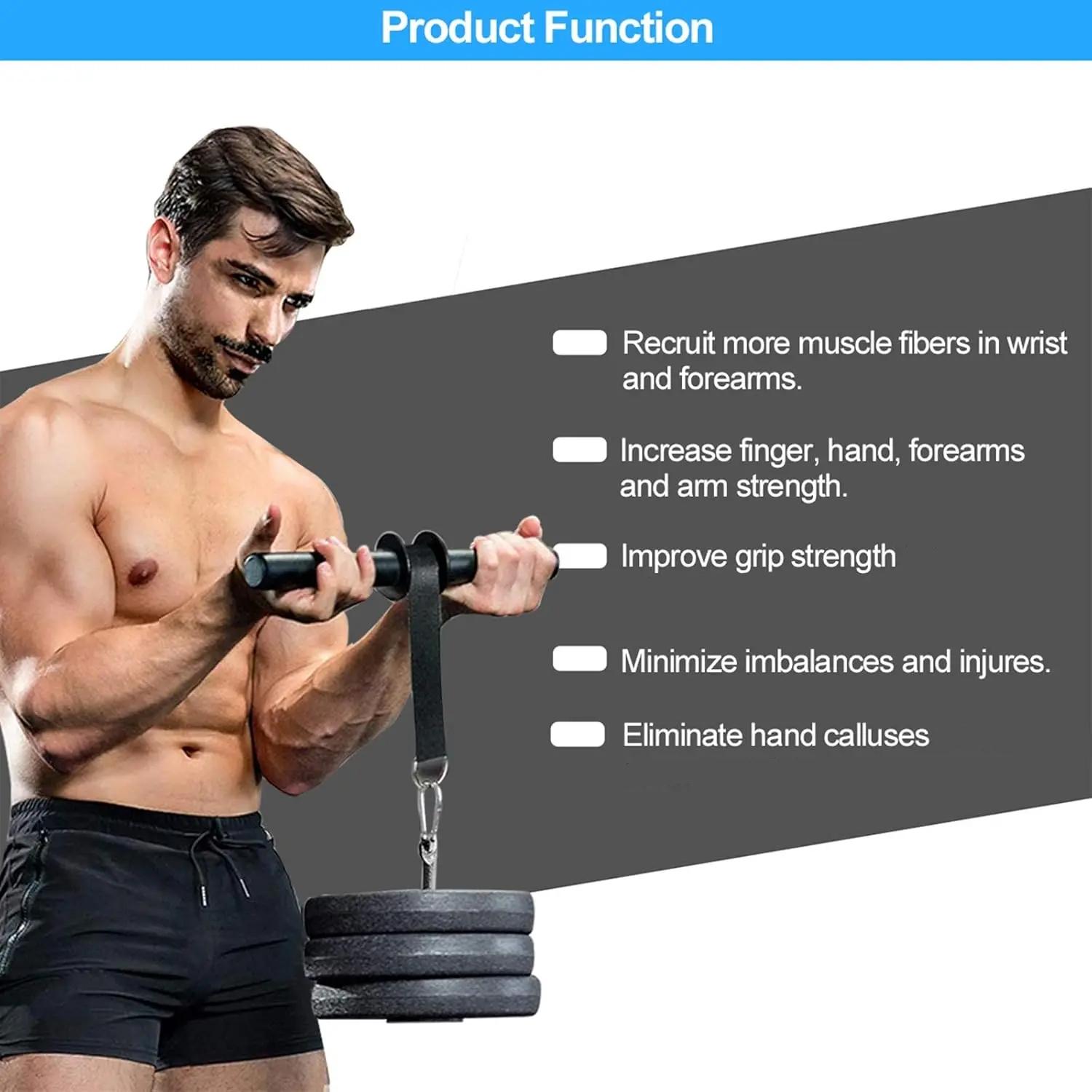 Forearm Wrist Roller Blaster Exercise Trainer Weight-Bearing Wider Nylon Straps Arm Strength Training Fitness Equipment Workout Machine Anti-Slip Home Gym Workout