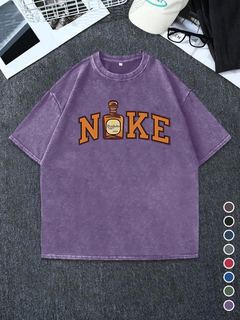 Men's Regular Fit Nose Print Round Neck Graphic Tee, Vintage Trendy Casual Short Sleeve T-shirt for Daily Wear, Men's Summer Outfit, Top