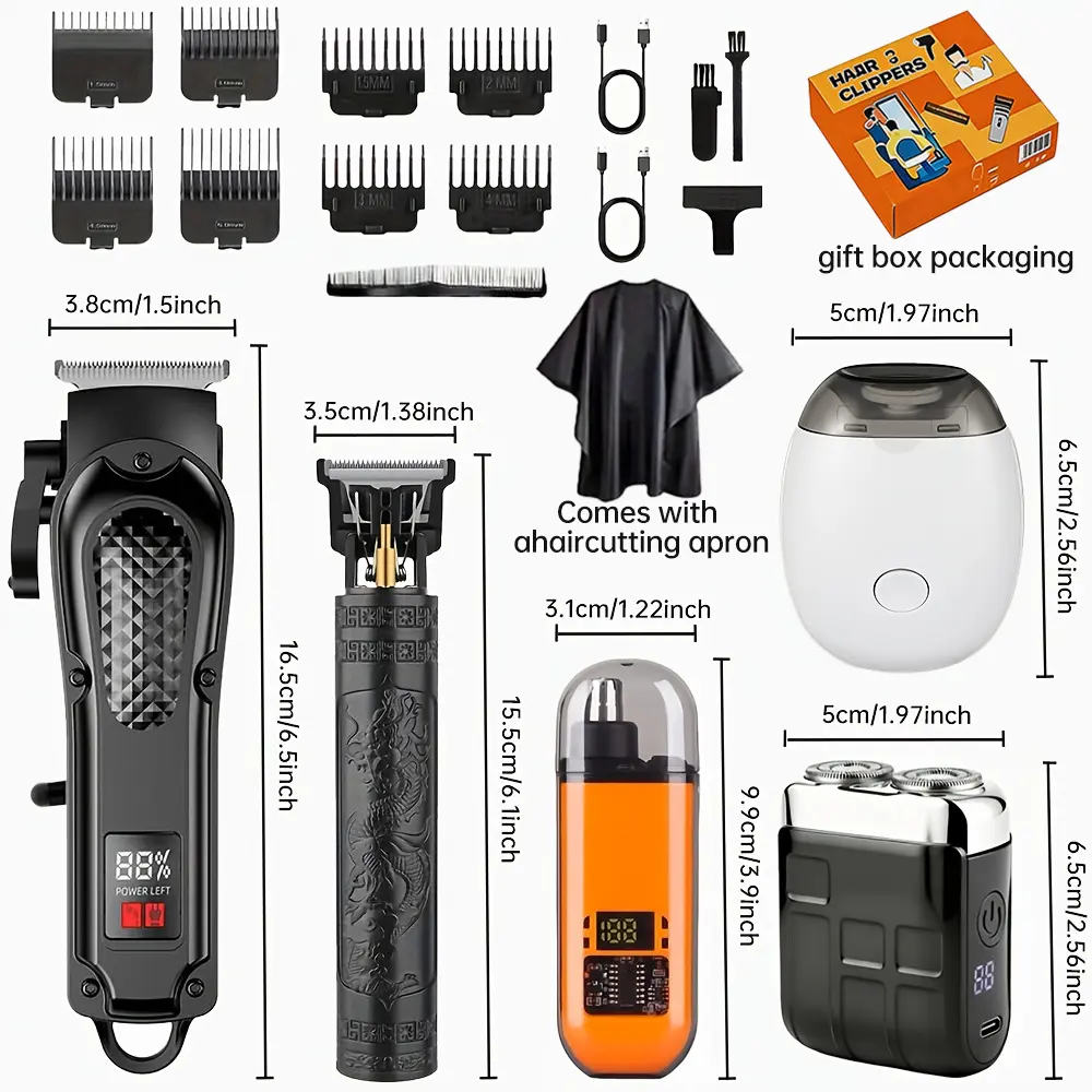 Professional Beard/Hair Trimmer for Men,LCD Display Mens Grooming Kit, Cordless Hair Clippers Electric Shaver