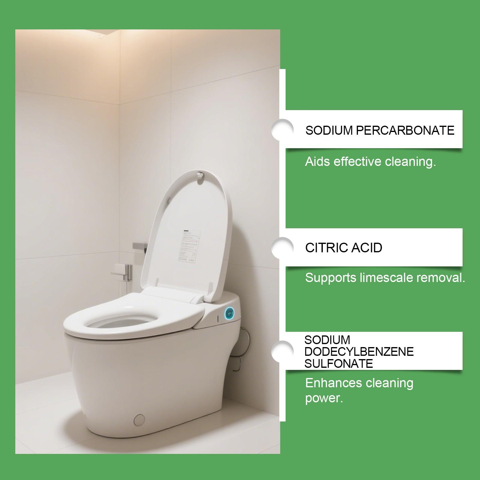 2-Pack Toilet Cleaning Tablets (12pcs*2), Daily Bathroom Toilet Cleaner, Deodorizer, Fresh Air, Stain & Scale Remover, Clean & Refreshing