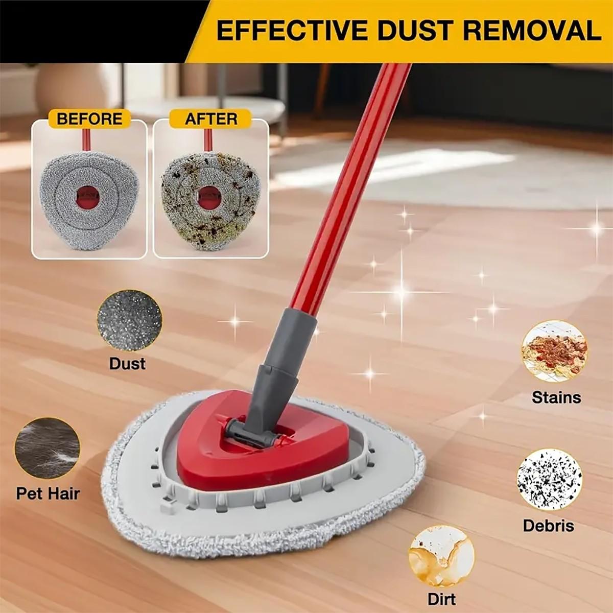 4/5pcs Rotating Mop Replacement Pads + 1 Plastic Triangle Pad, Fits O-Cedar Easywring 1 Tank & Rinseclean 2 Tank System, Spin Mop Replacements