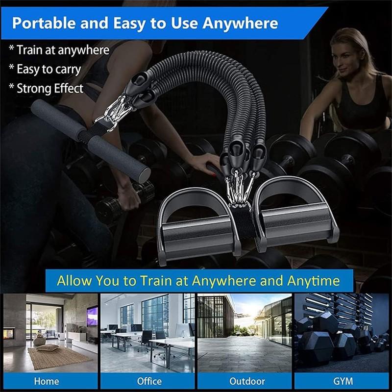 Multi-Functional Foot Resistance Band Set, Full Body Exercise, Sit-Up Aid, Leg and Abdominal Training, Stackable Home Gym Equipment