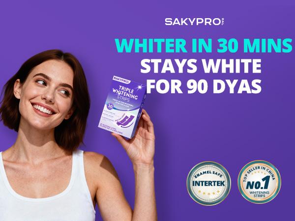 【SAKYPRORAL】 Purple Teeth Whitening Strip Kit, 28 Strips, No Residue - Amazon Top Seller, 4 Shades Whiter in 7 Days, Enamel Safe