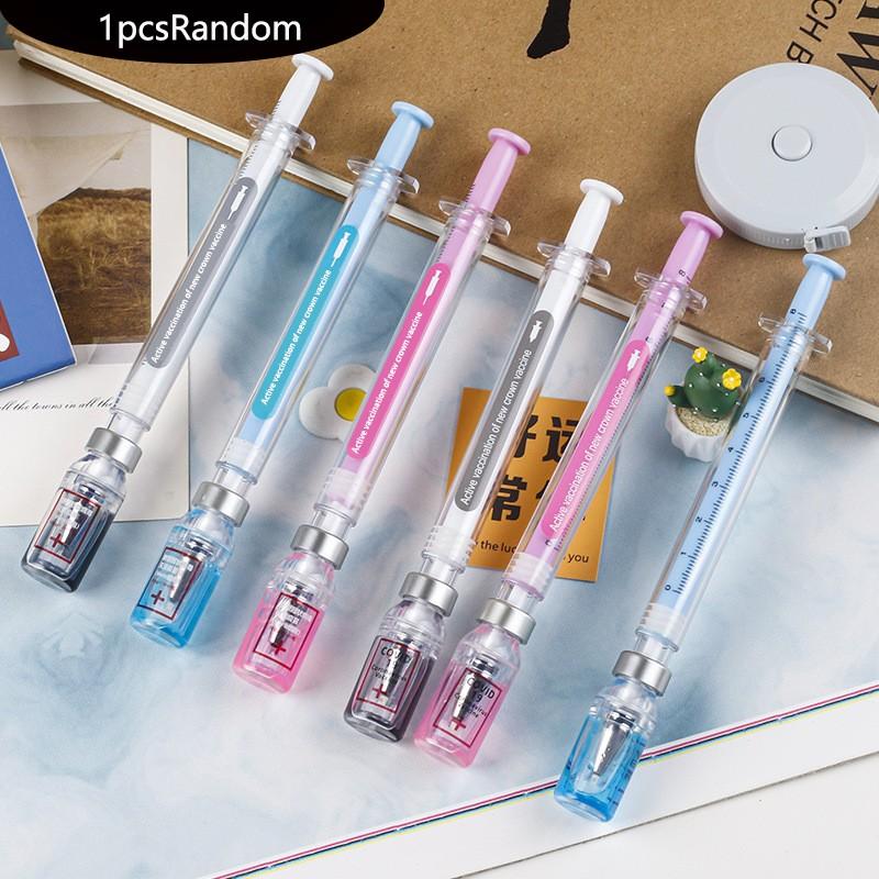 Creative Syringe Shaped Gel Pen, 1/3 Counts Portable 0.5mm Multi-purpose Writing Pen, Modern Funny Writing Pen, Unique Pens for Students Office Workers, Funny Teacher Pens, Writing Markers Supplies, Office Stationery & Supplies