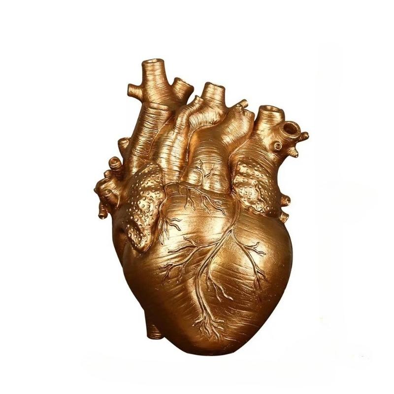 Modern Human Heart Organ Shape Vase Decoration, Spooky Halloween Home Desk Plant Pot Decor, Unusual Tabletop Ornament, Decorative Flower Vase